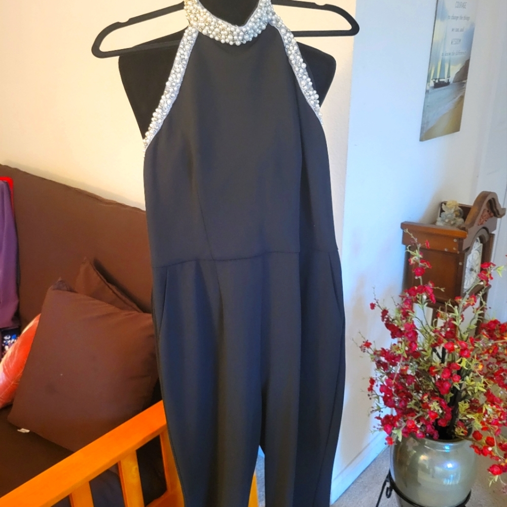 Adrianna Papell Women's Pearl Knit Crepe Jumpsuit